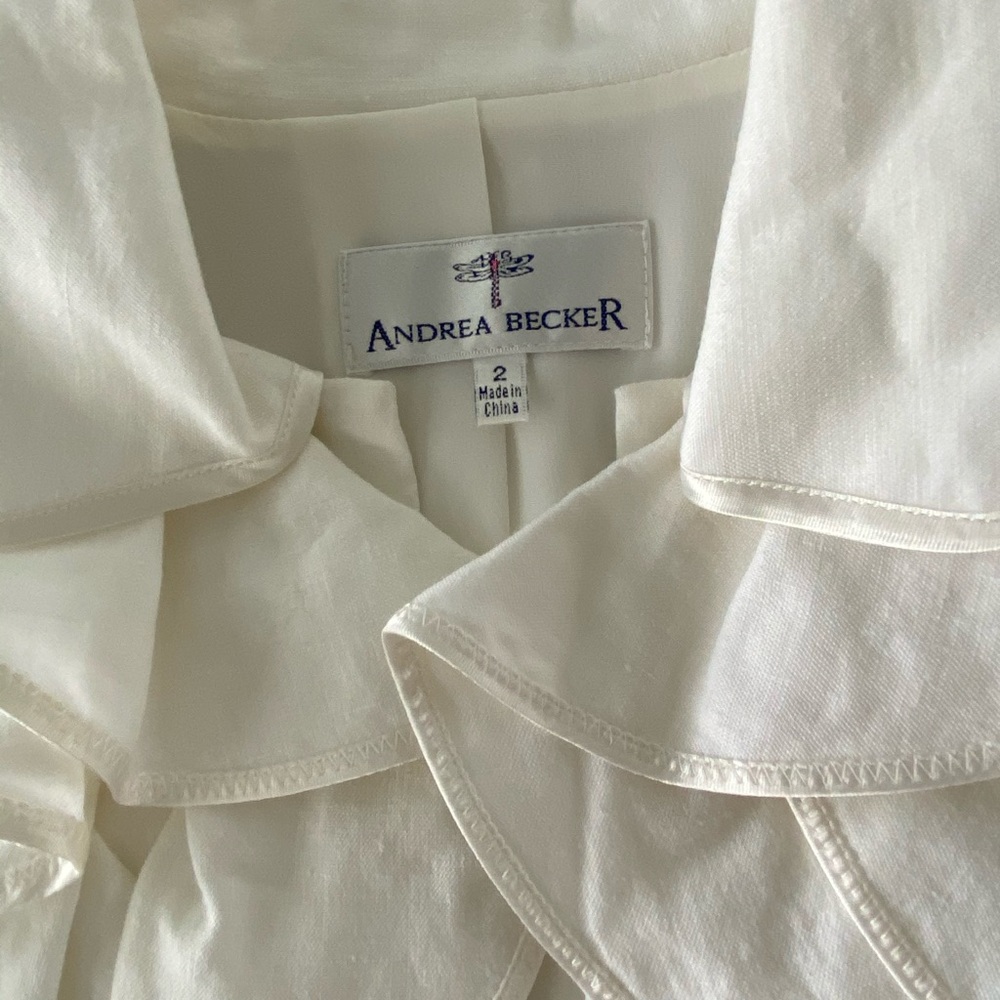 Andrea Becker Stylish Ruffled Button-Down Jacket - image 5